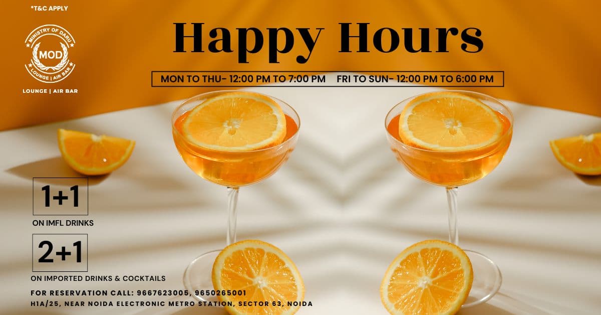 Cheers to Great Eats & Deals: The Best Happy Hour in Noida at Ministry of Daru